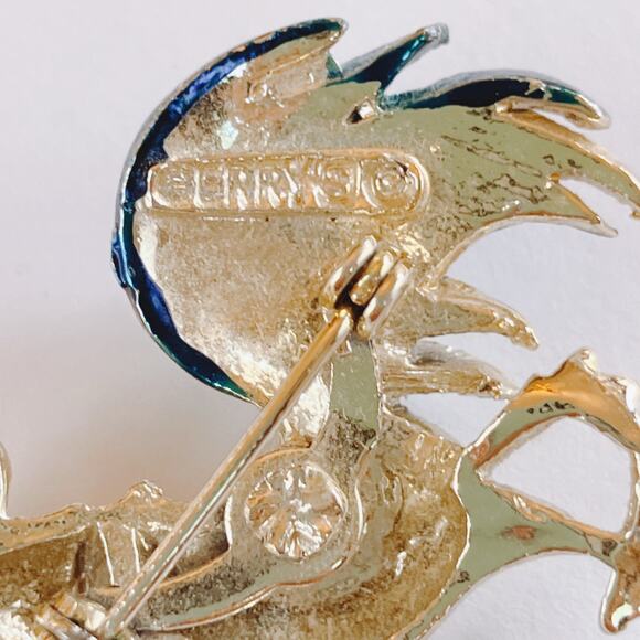 VTG Signed Gerrys Bird Brooch Lot of 6 Gold Tone Rhinestone 60s to 80s Figural - Picture 11 of 11